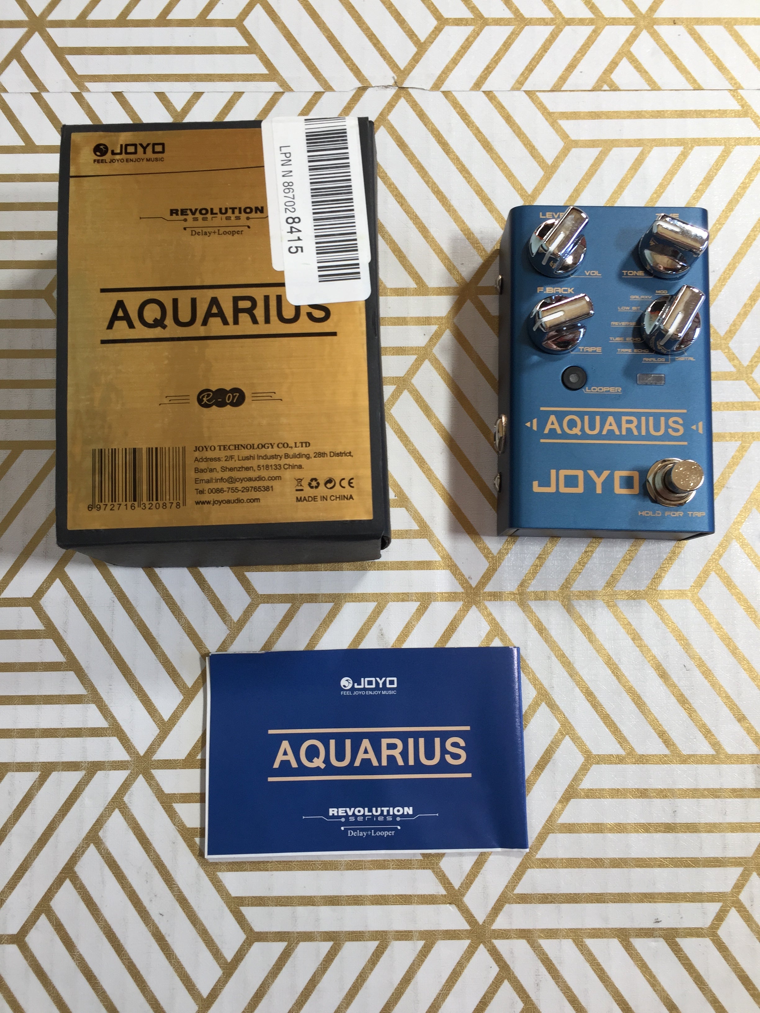 JOYO Digital Delay Effect Pedal with Looper for Electric Guitars Aquarius R-07 (7819963957486)